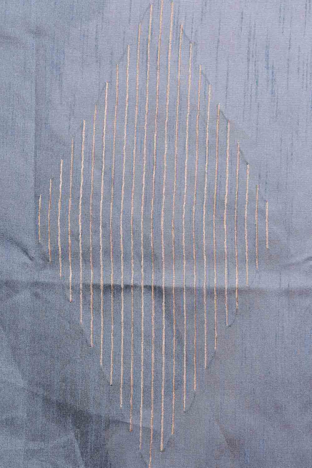 Navy Blue Semi Jute Saree