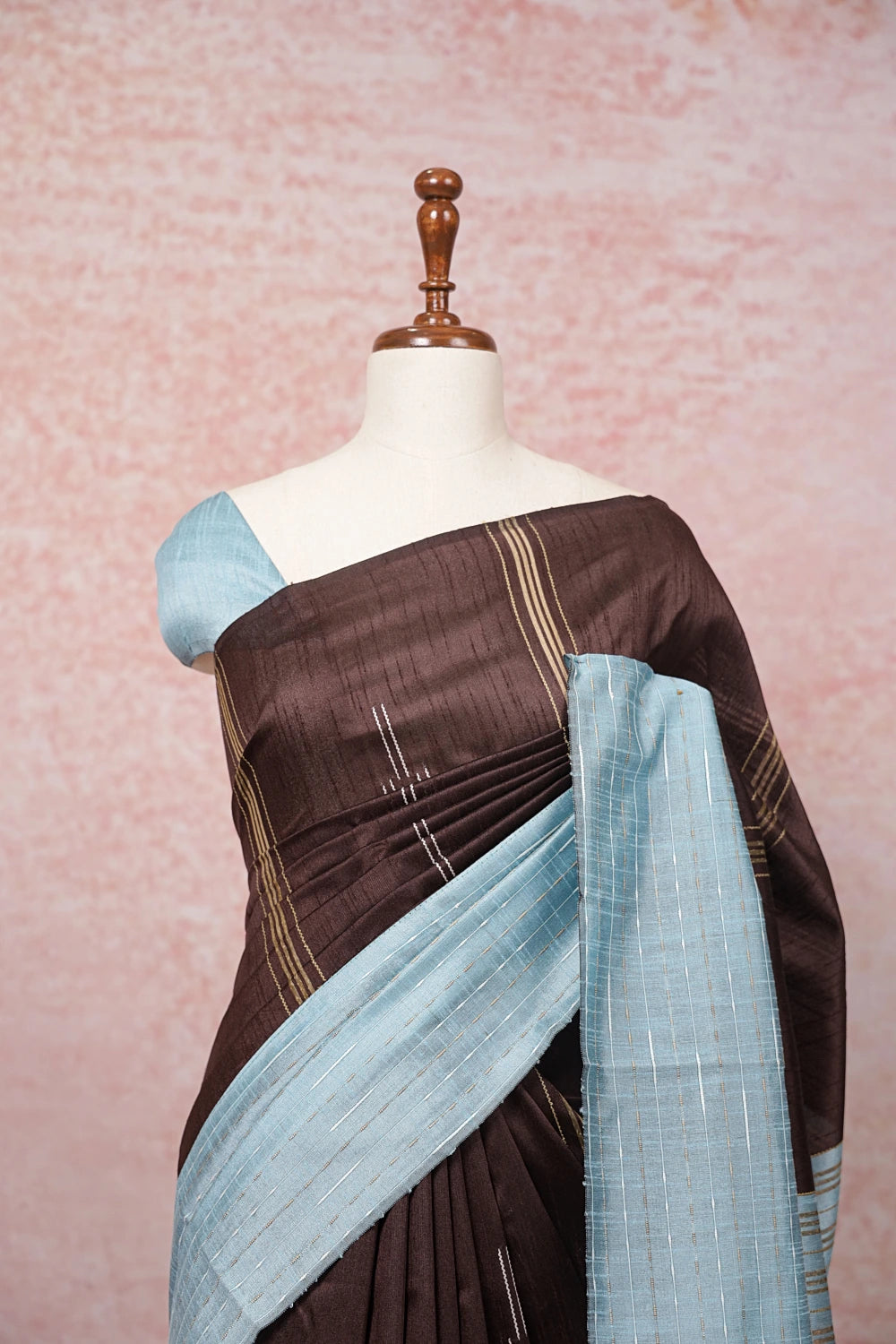 Coffee Brown Semi Jute Saree