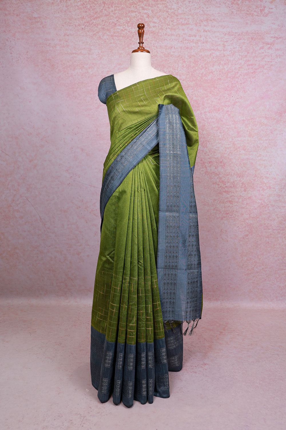 Green Semi Jute Saree