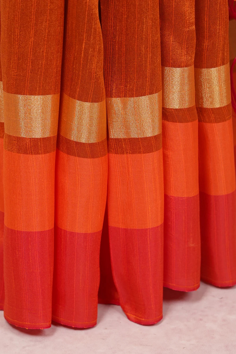 Burnt Orange Semi Jute Saree