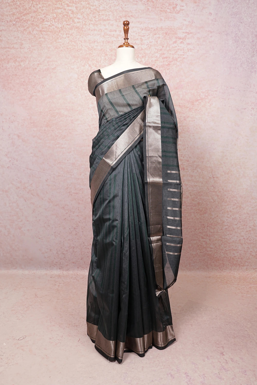 Grey Semi Silk Saree