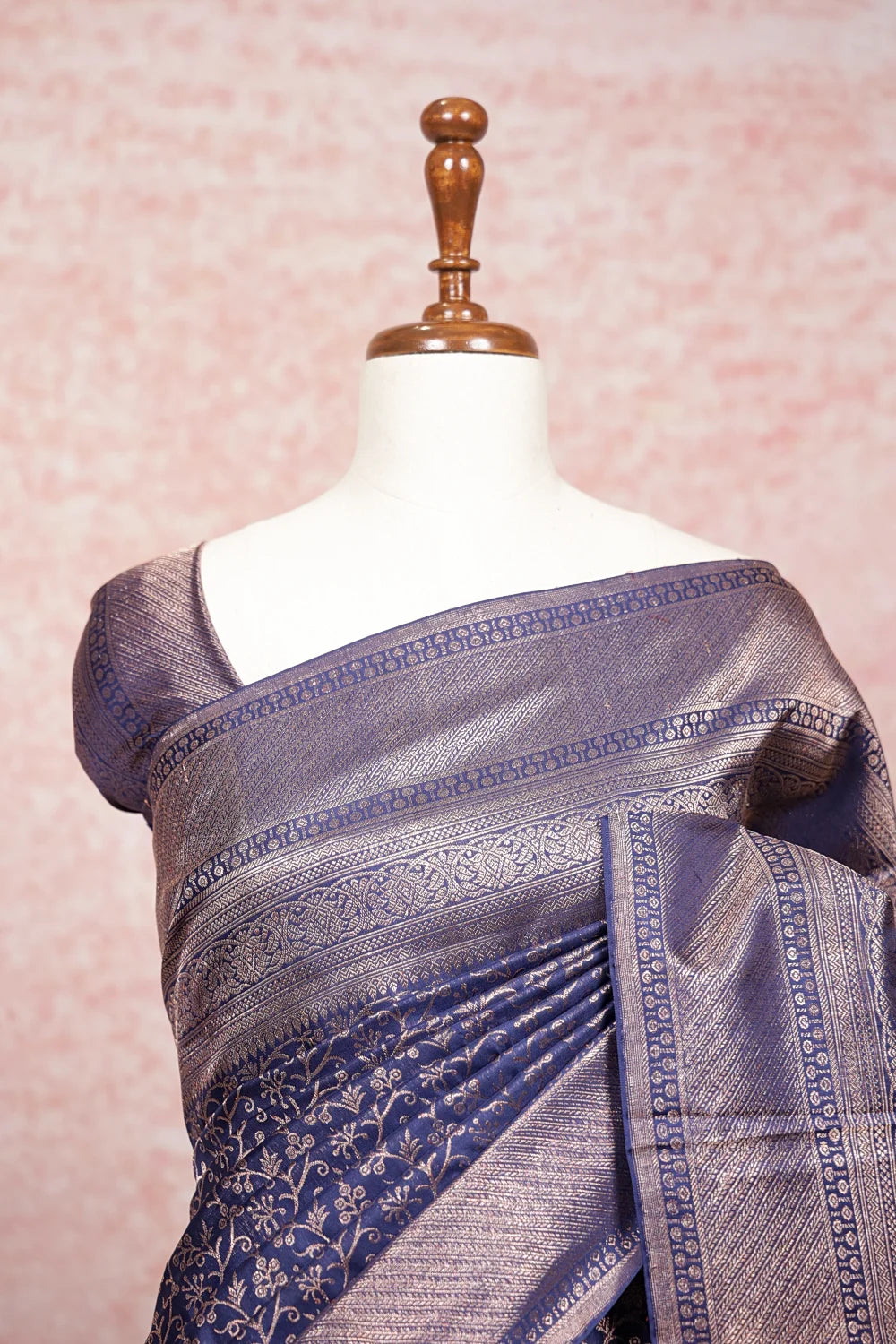 Navy Blue Kancheepuram Silk Saree