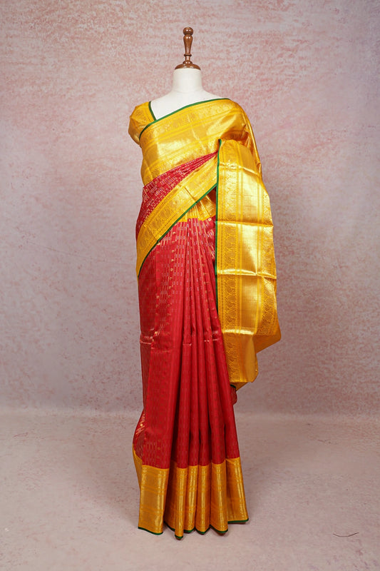 Reddish Maroon Kancheepuram Silk Saree