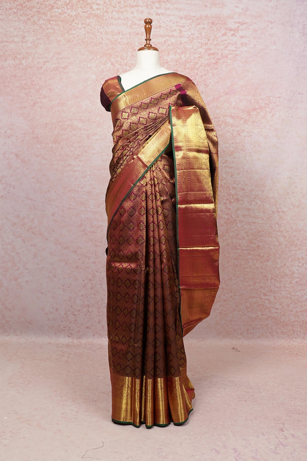 Wine Kancheepuram Silk Saree