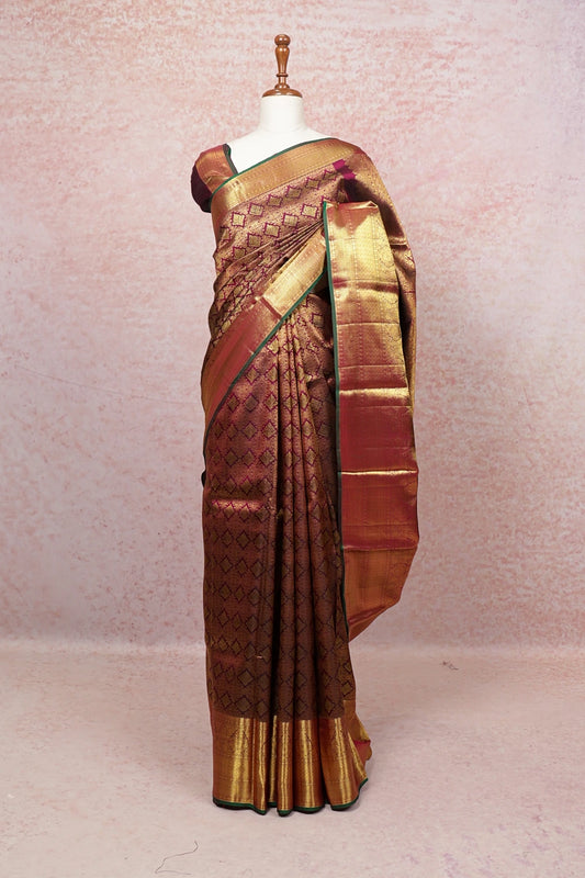 Wine Kancheepuram Silk Saree