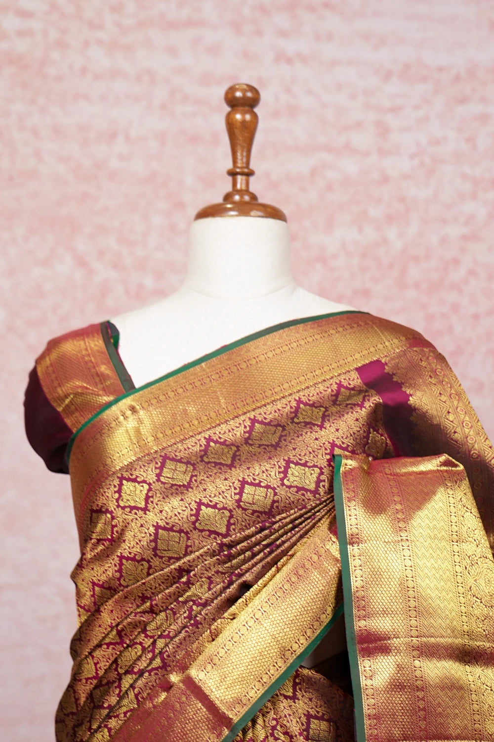 Wine Kancheepuram Silk Saree