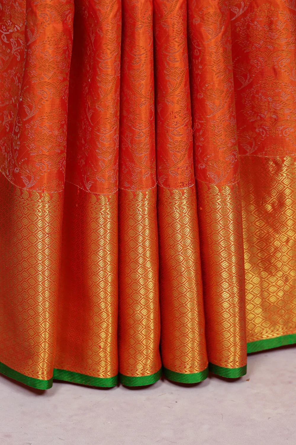 Orange Kancheepuram Silk Saree