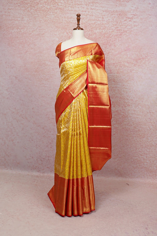 Yellow Kancheepuram Silk Saree