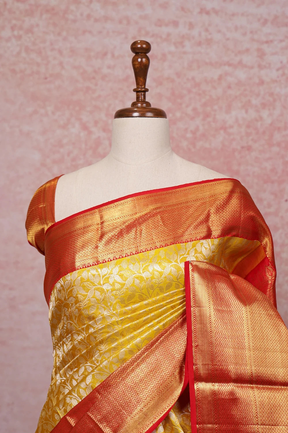 Yellow Kancheepuram Silk Saree