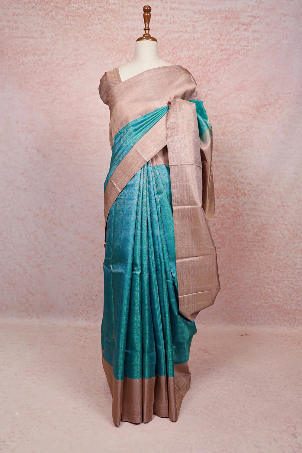 Sky Blue Kancheepuram Silk Saree
