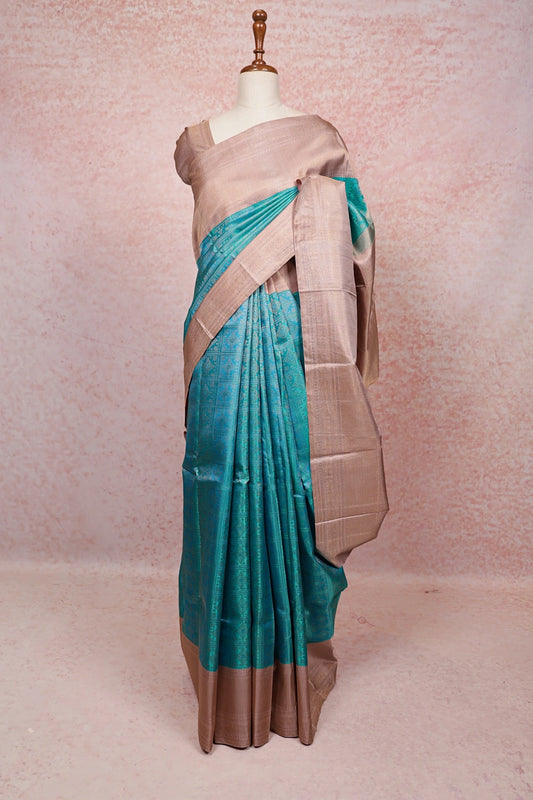 Sky Blue Kancheepuram Silk Saree