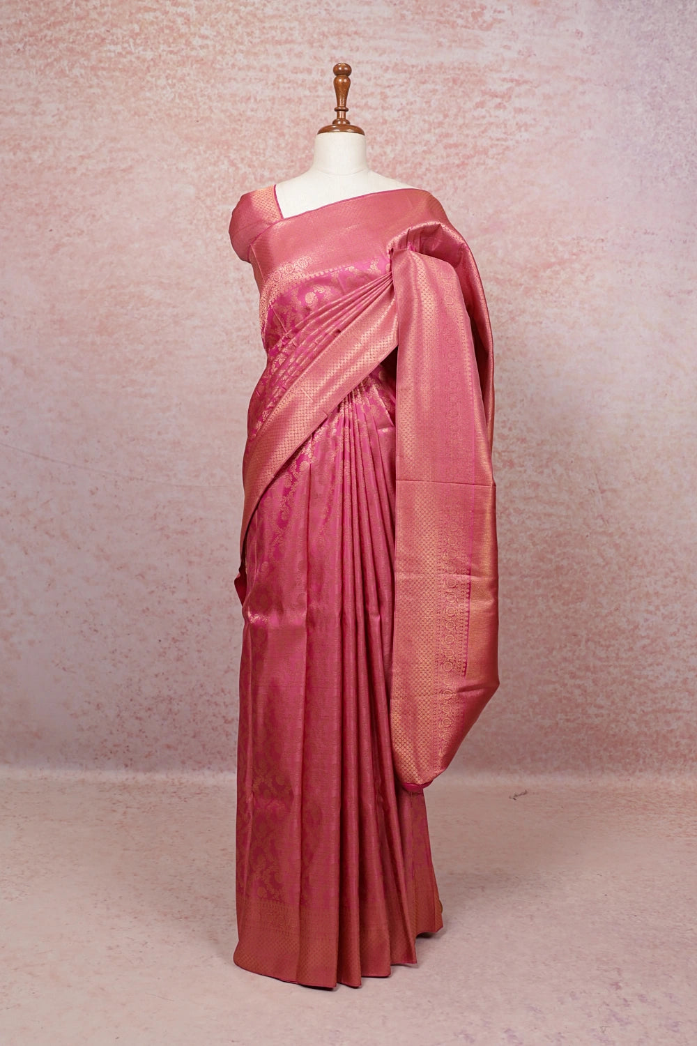 Lotus Pink Kancheepuram Silk Saree