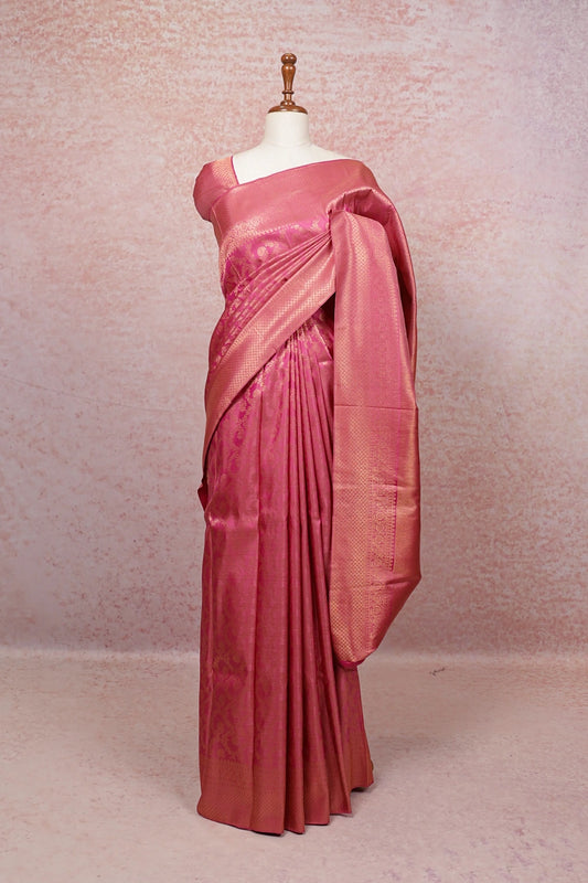 Lotus Pink Kancheepuram Silk Saree