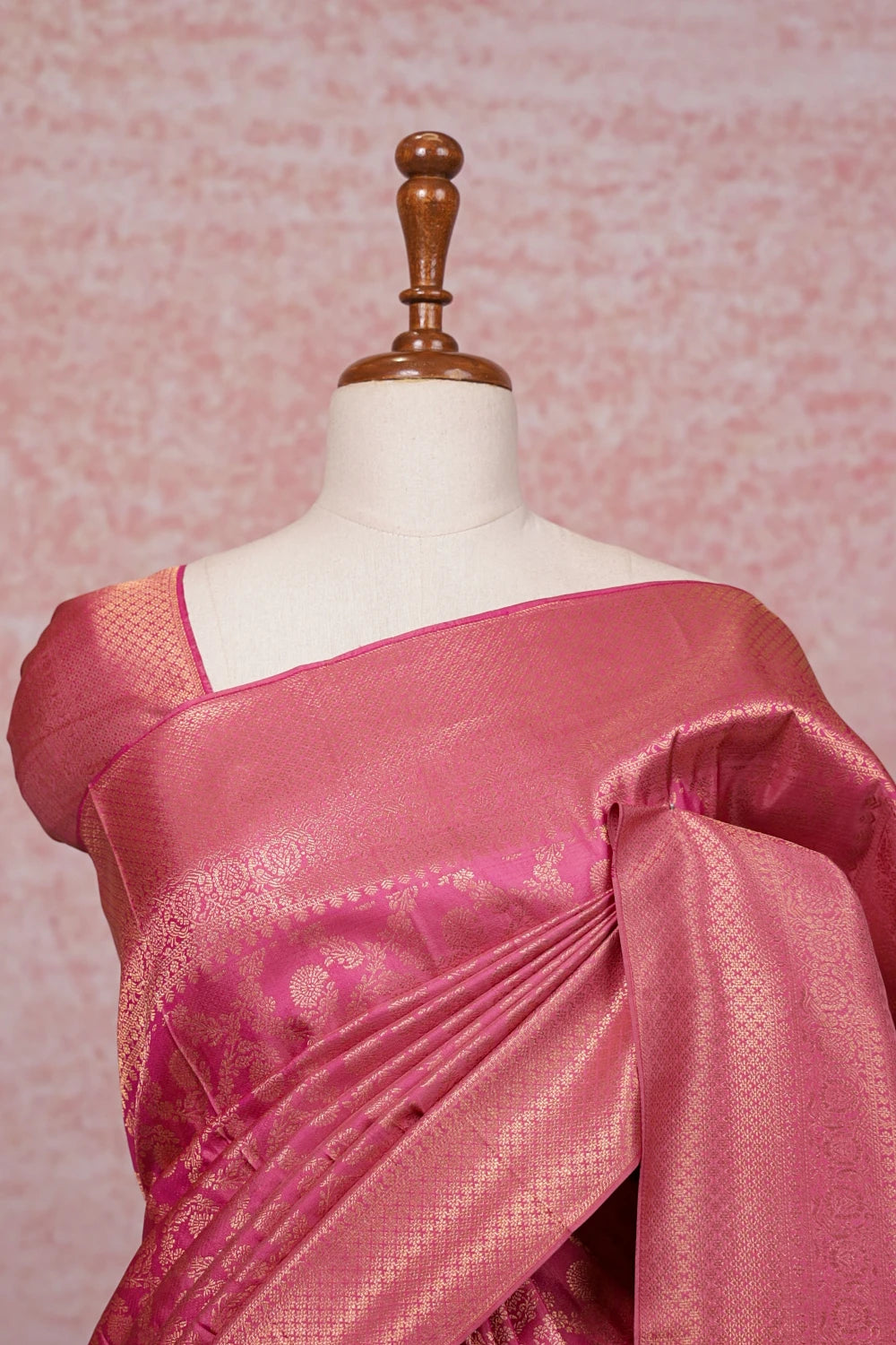 Lotus Pink Kancheepuram Silk Saree