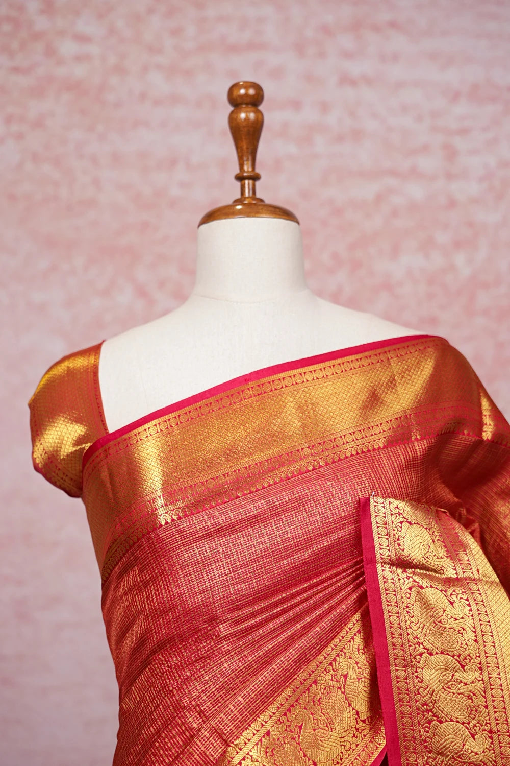 Reddish Maroon Kancheepuram Silk Saree