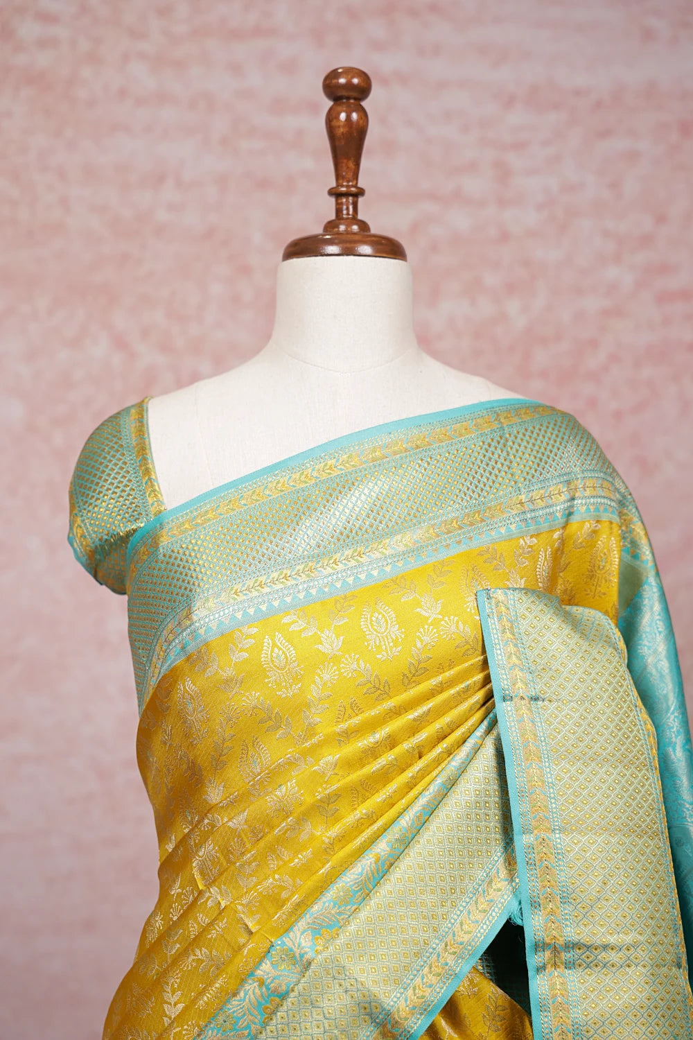 Mustard Yellow Kancheepuram Silk Saree
