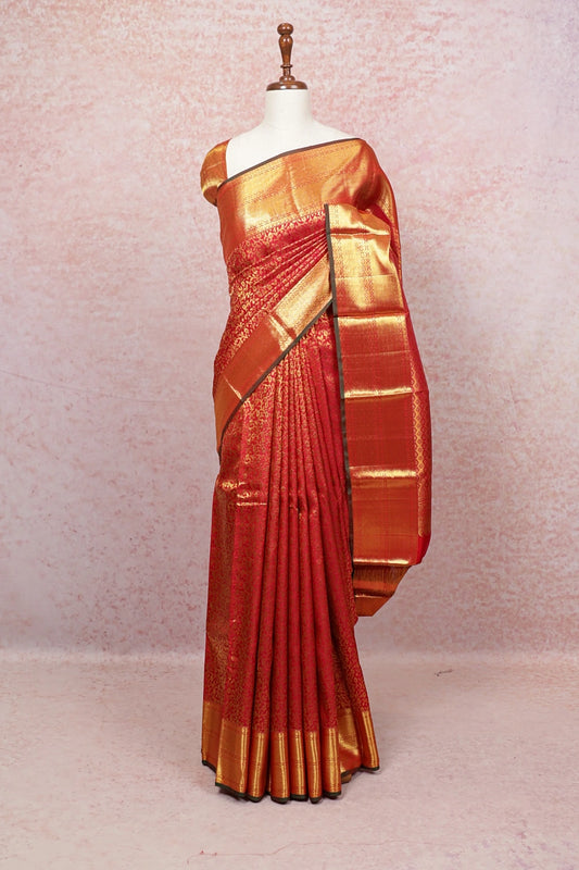 Reddish Maroon Kancheepuram Silk Saree