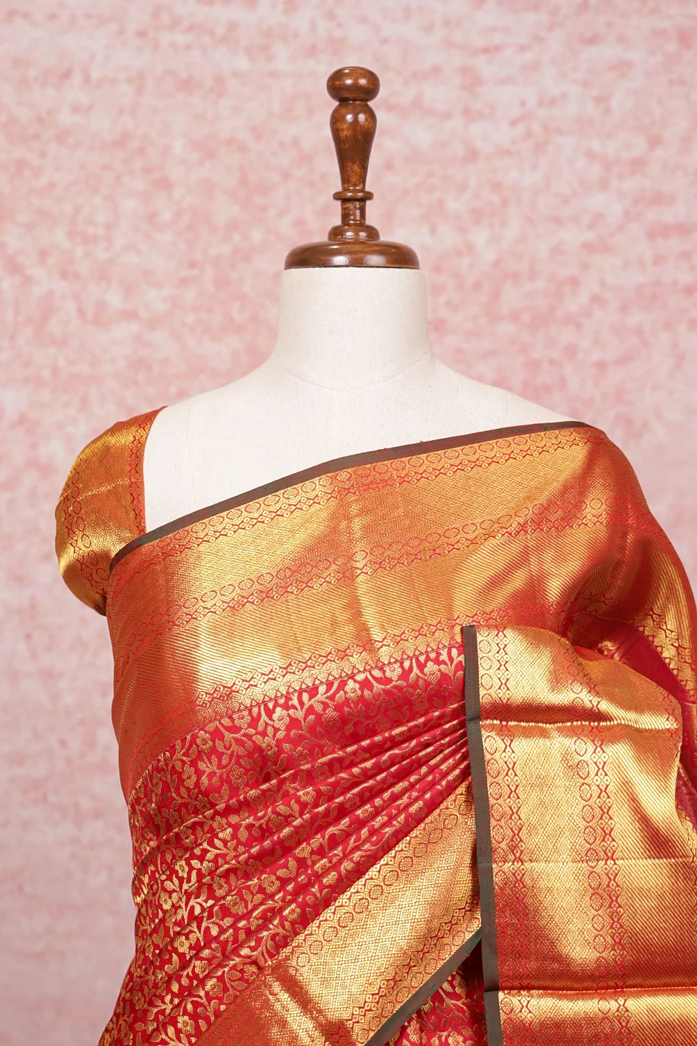 Reddish Maroon Kancheepuram Silk Saree