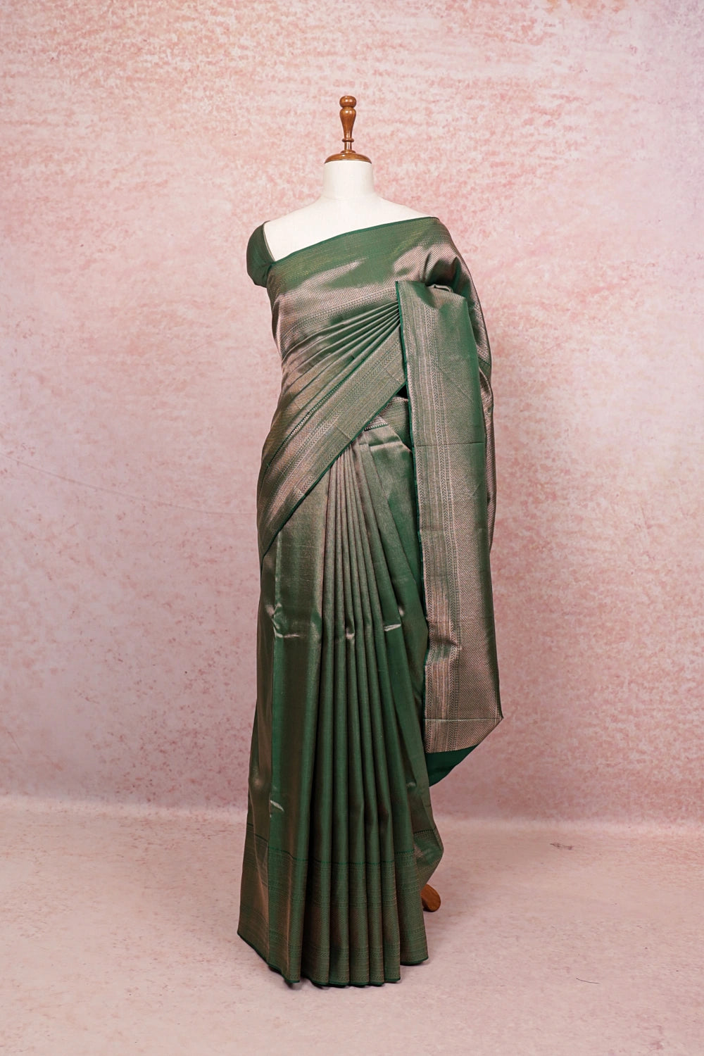 Dark Green Kancheepuram Silk Saree