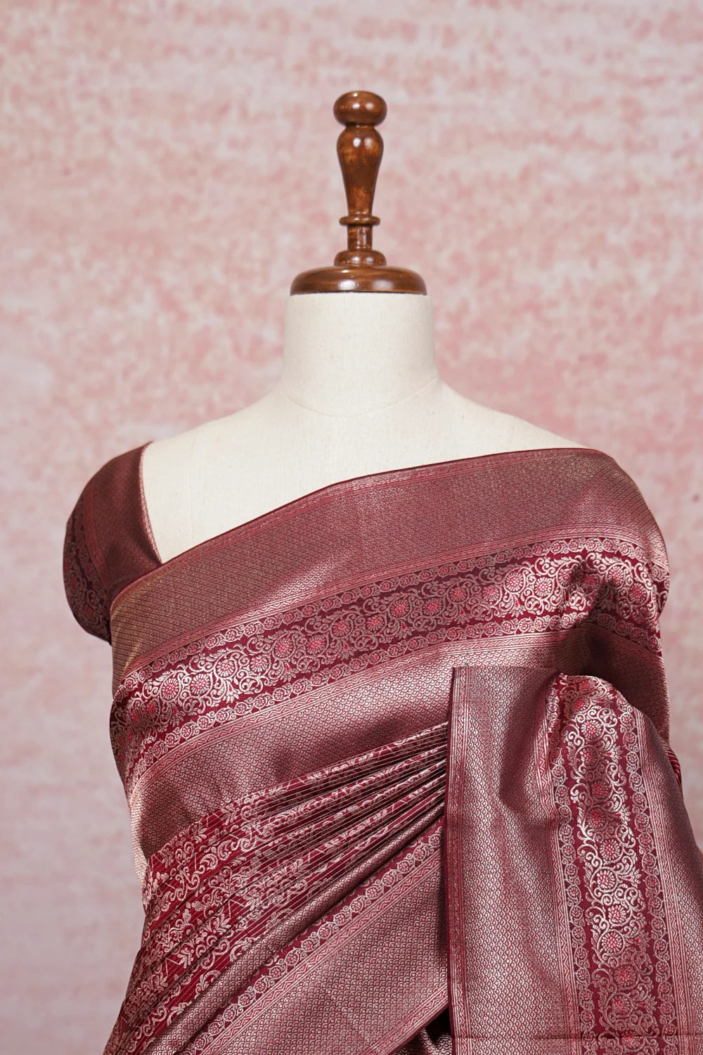 Wine Red Kancheepuram Silk Saree