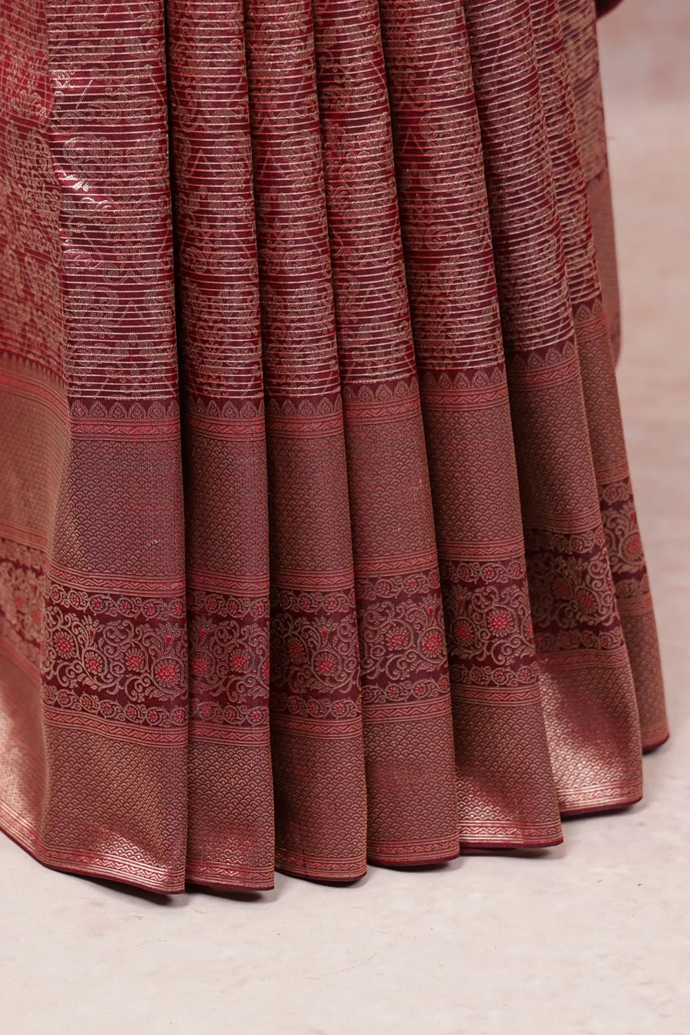 Wine Red Kancheepuram Silk Saree