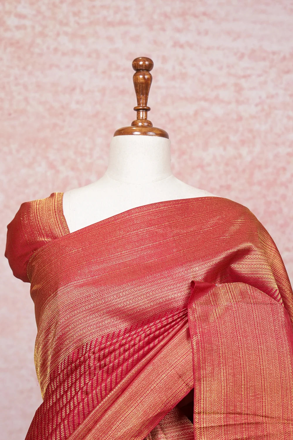 Reddish Maroon Kancheepuram Silk Saree