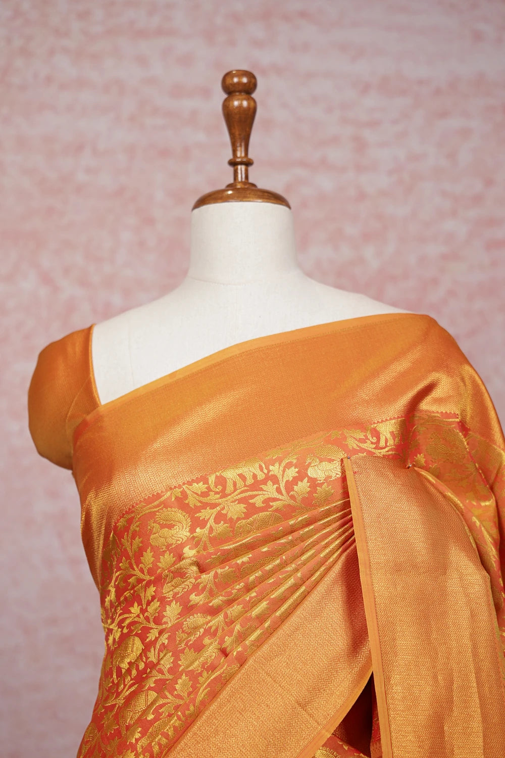 Orange Kancheepuram Silk Saree