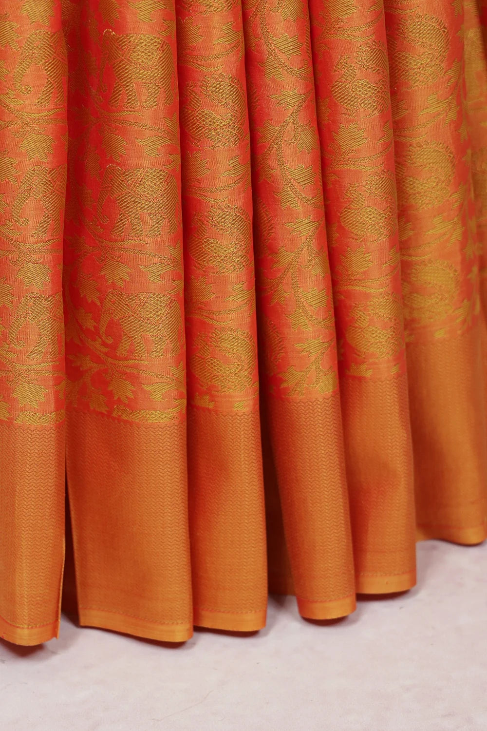 Orange Kancheepuram Silk Saree