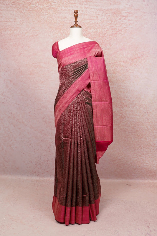 Green Pink Dual Tone Kancheepuram Silk Saree