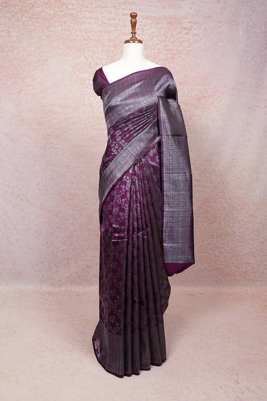Grape Color Kancheepuram Silk Saree