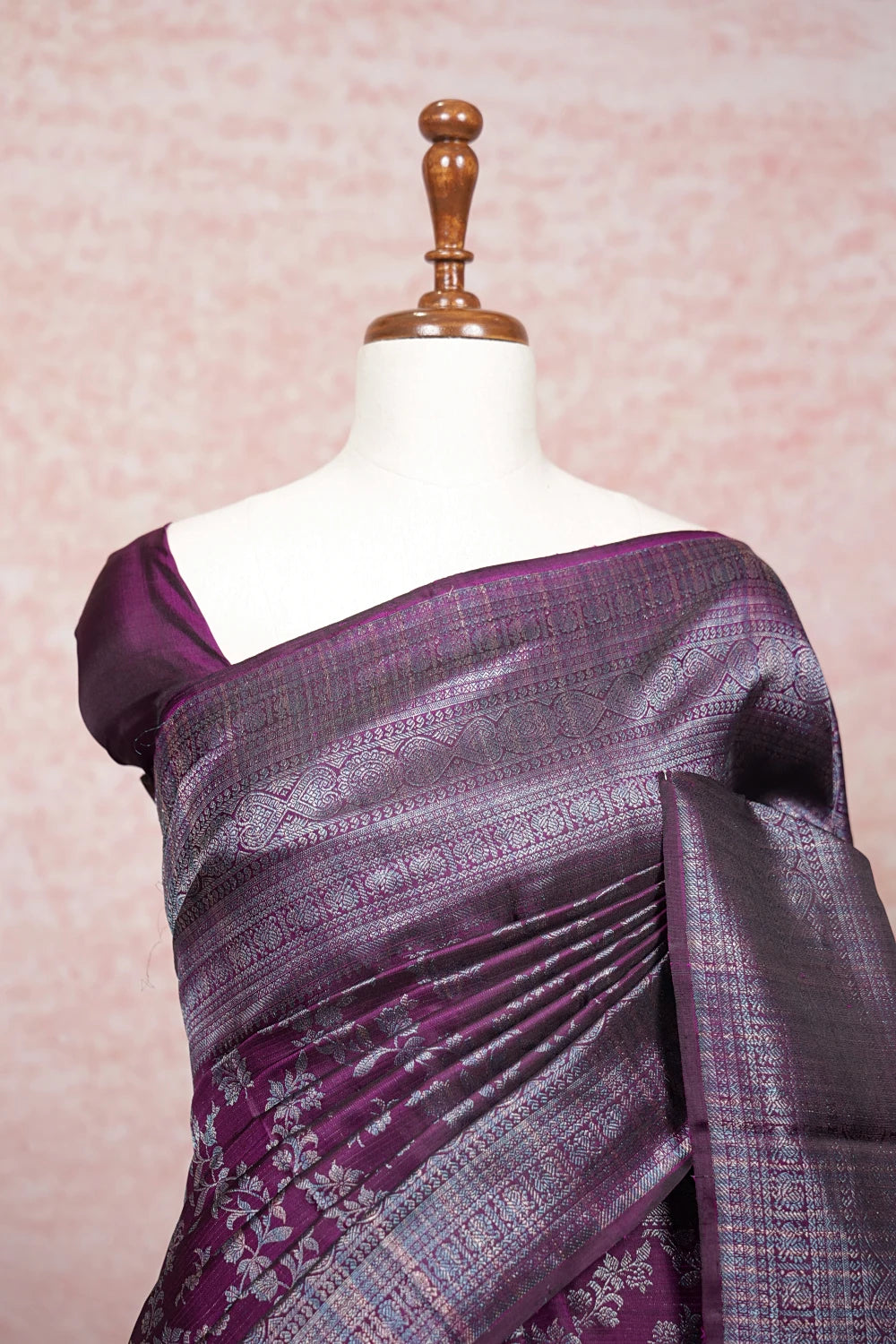 Grape Color Kancheepuram Silk Saree