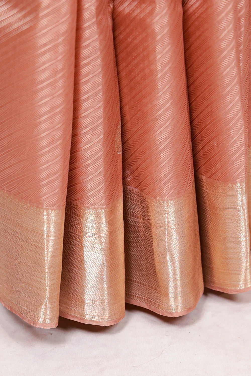 Skin Peach Kancheepuram Silk Saree