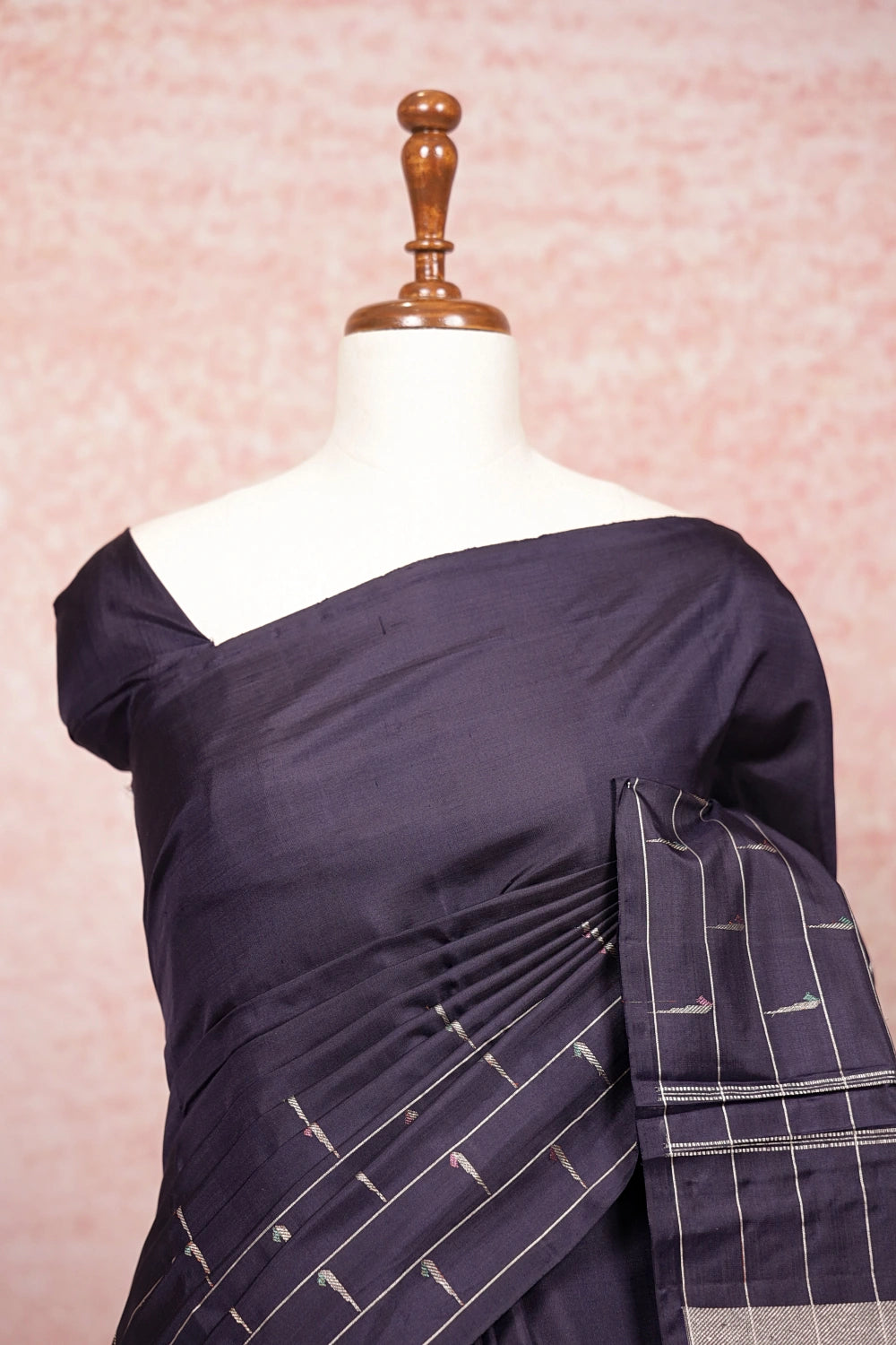 Dark Indigo Blue Kancheepuram Silk Saree