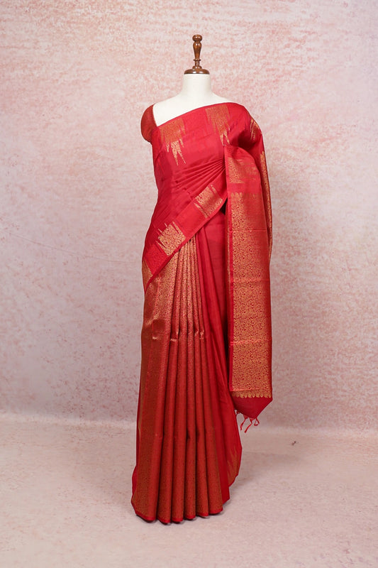 Reddish Maroon Kancheepuram Silk Saree