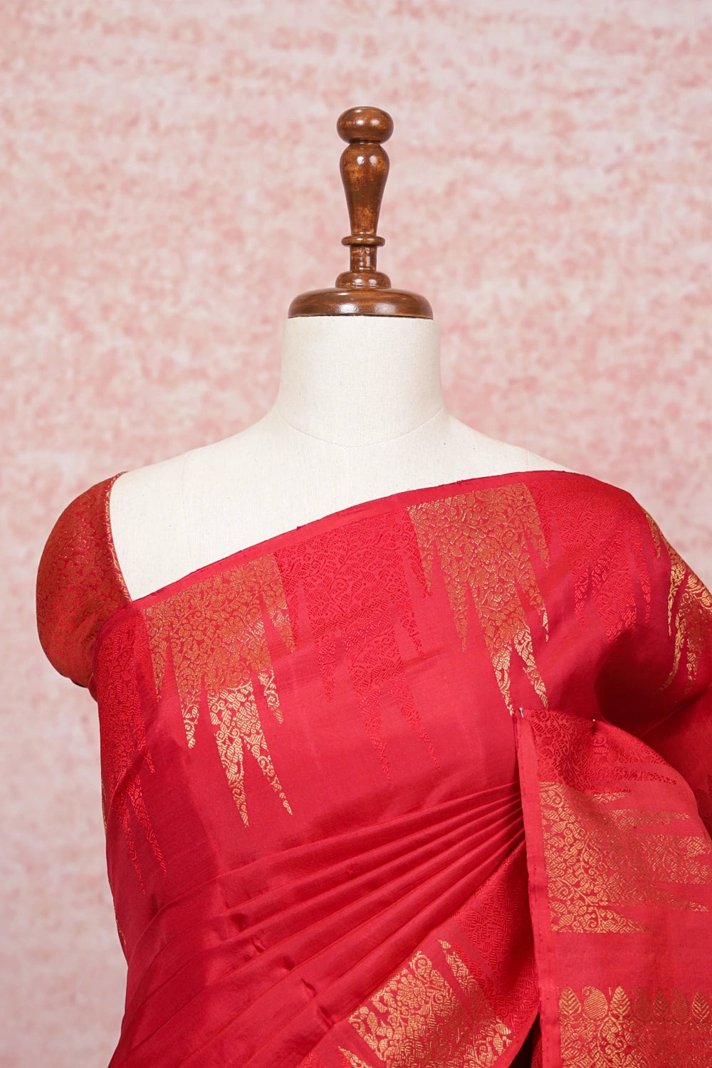 Reddish Maroon Kancheepuram Silk Saree