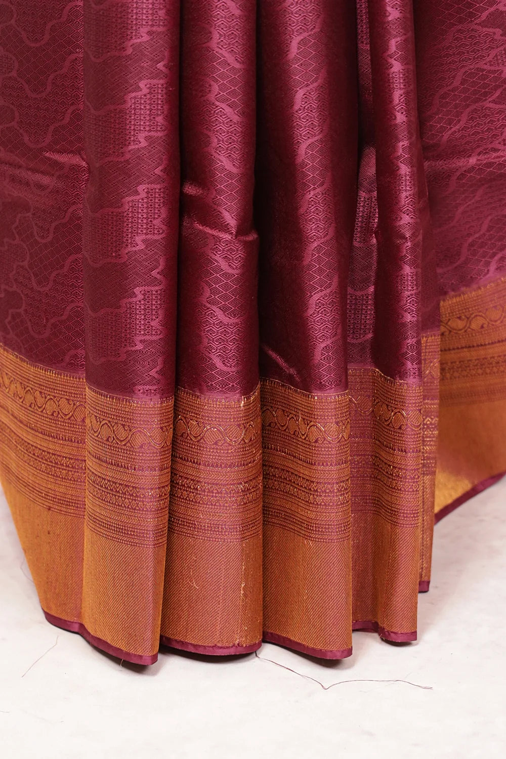 Beetroot Wine Kancheepuram Silk Saree
