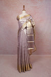 Pastel Lavender Kancheepuram Tissue Silk Saree