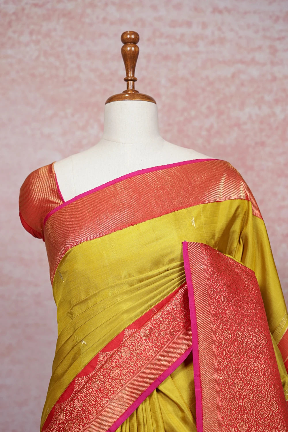 Lemon Green Kancheepuram Silk Saree