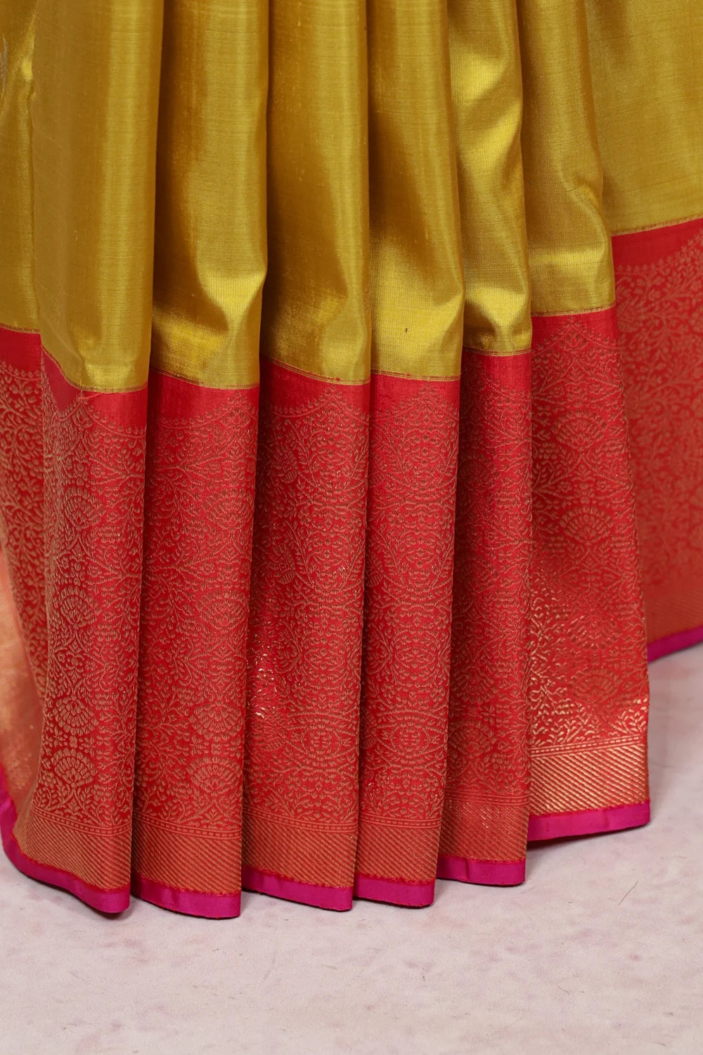 Lemon Green Kancheepuram Silk Saree