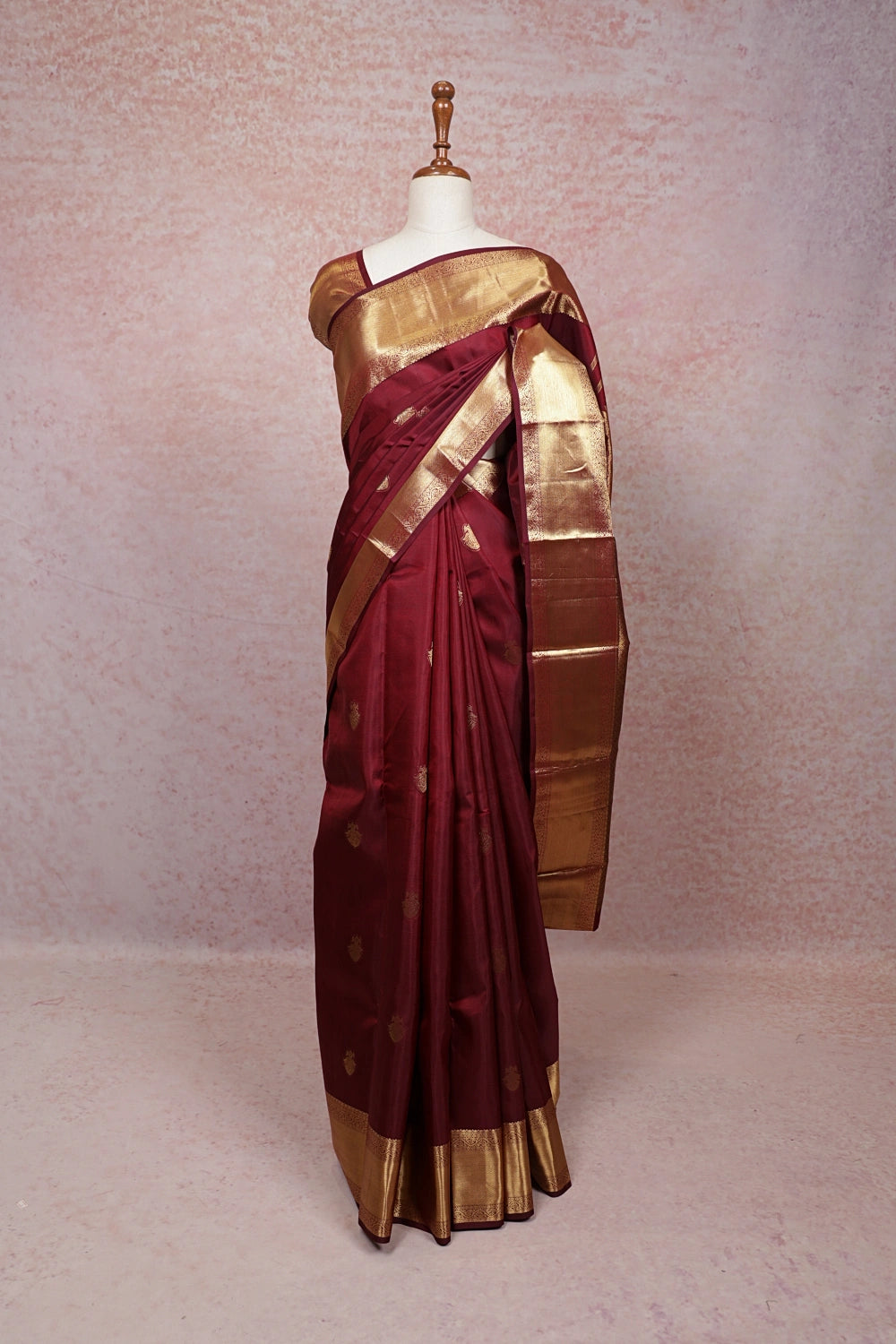 Wine Kancheepuram Silk Saree
