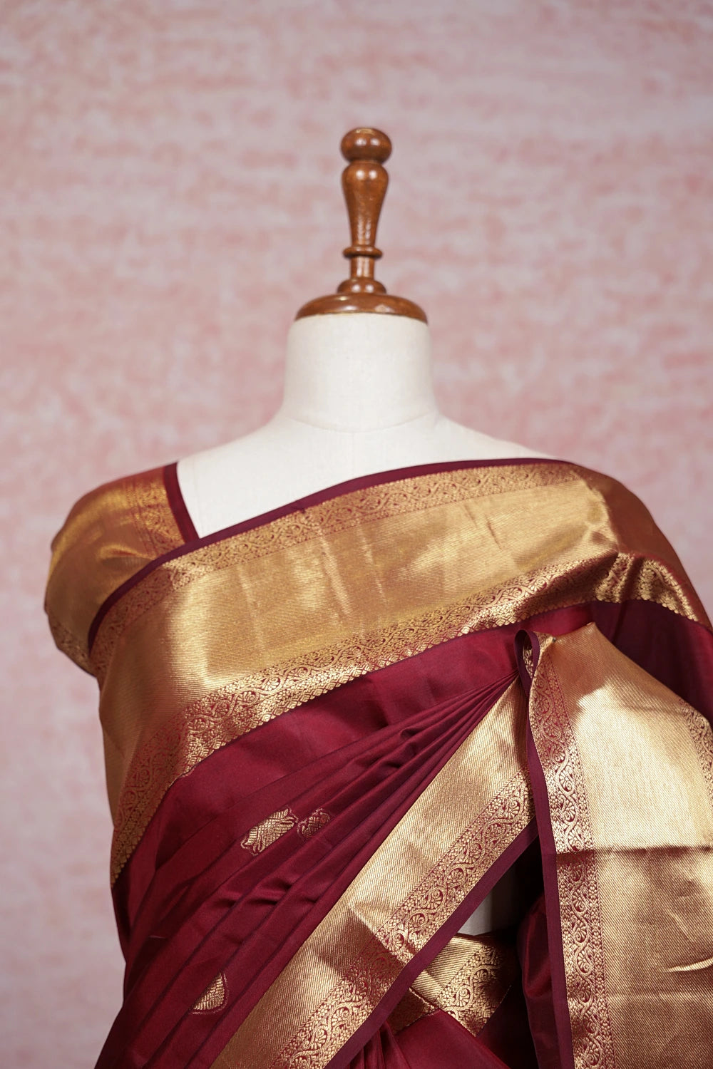Wine Kancheepuram Silk Saree