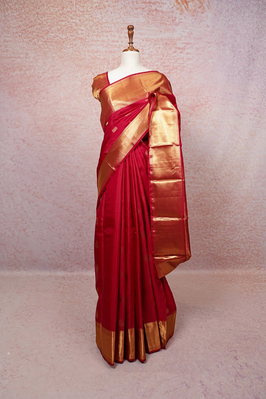 Reddish Maroon Kancheepuram Silk Saree