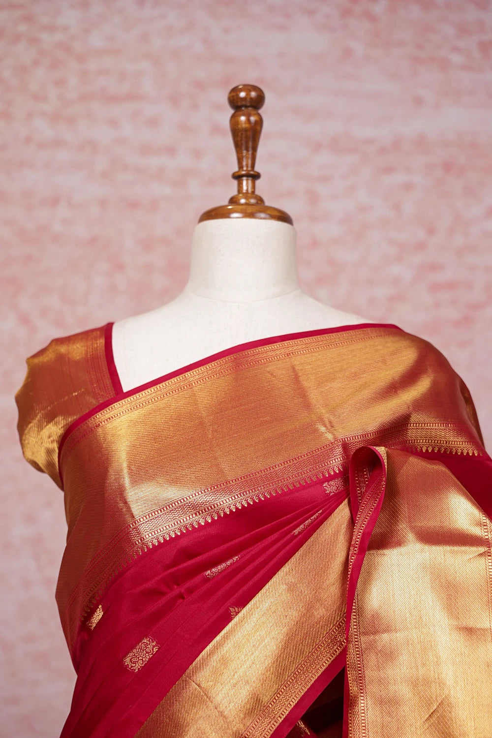 Reddish Maroon Kancheepuram Silk Saree