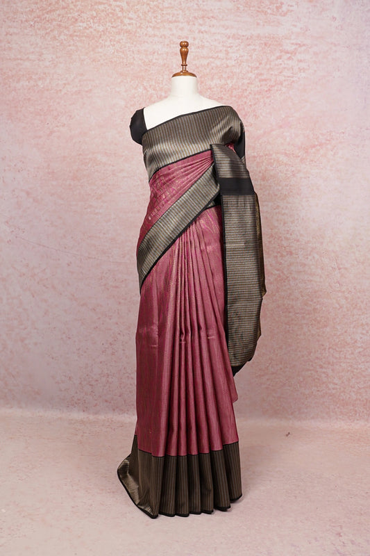 Onion Color Kancheepuram Silk Saree