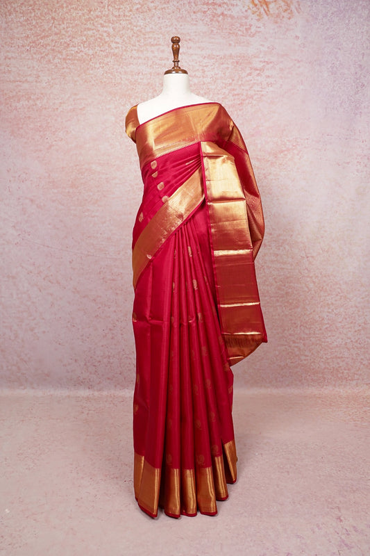 Reddish Maroon Kancheepuram Silk Saree
