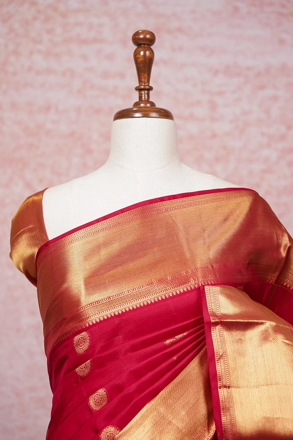 Reddish Maroon Kancheepuram Silk Saree