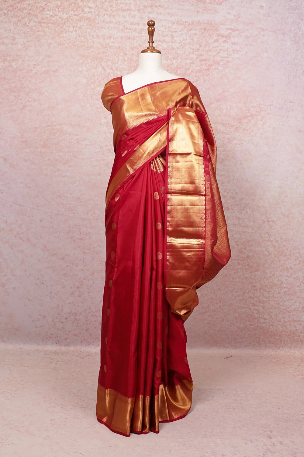 Wax Red Kancheepuram Silk Saree
