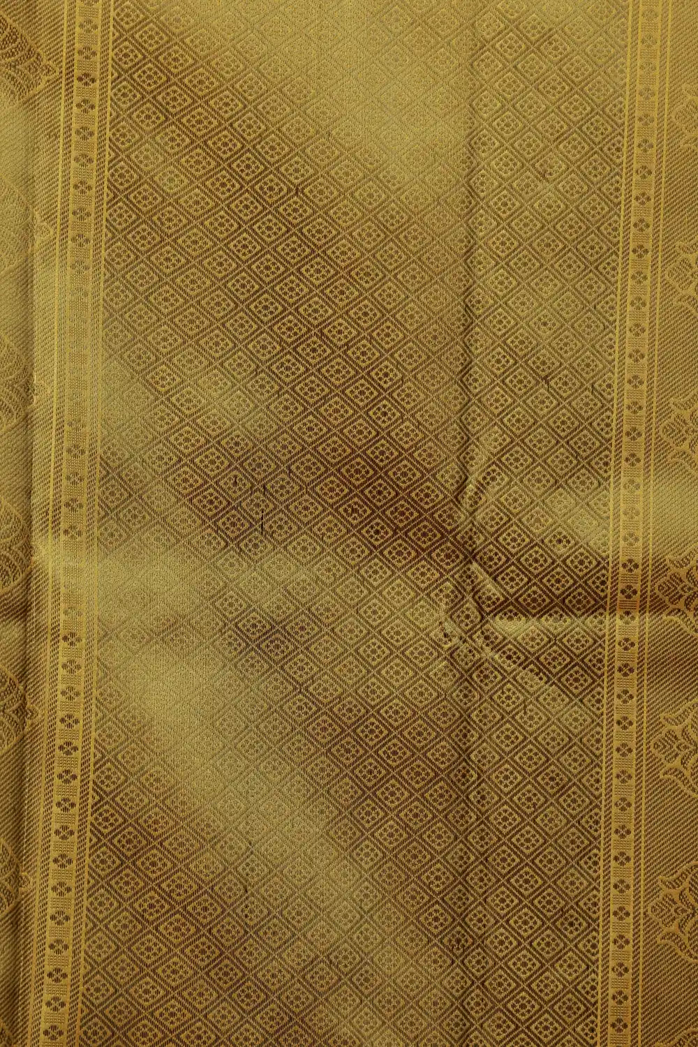 Yellow Green Kancheepuram Silk Saree