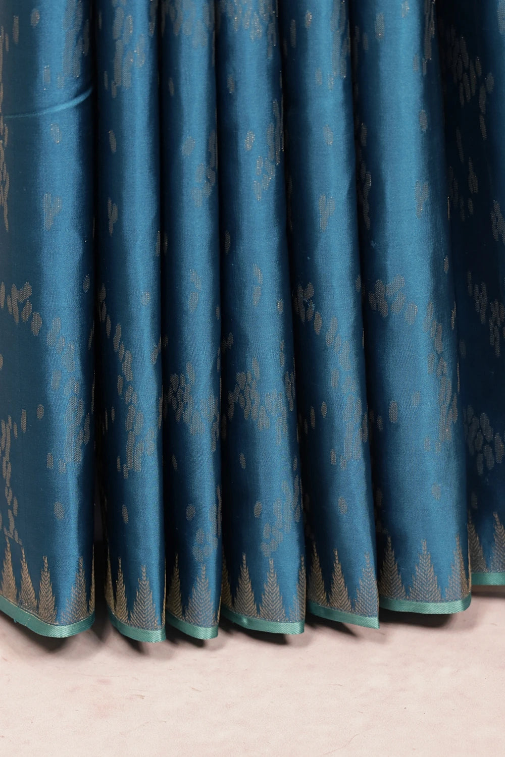 Peacock Blue Kancheepuram Silk Saree