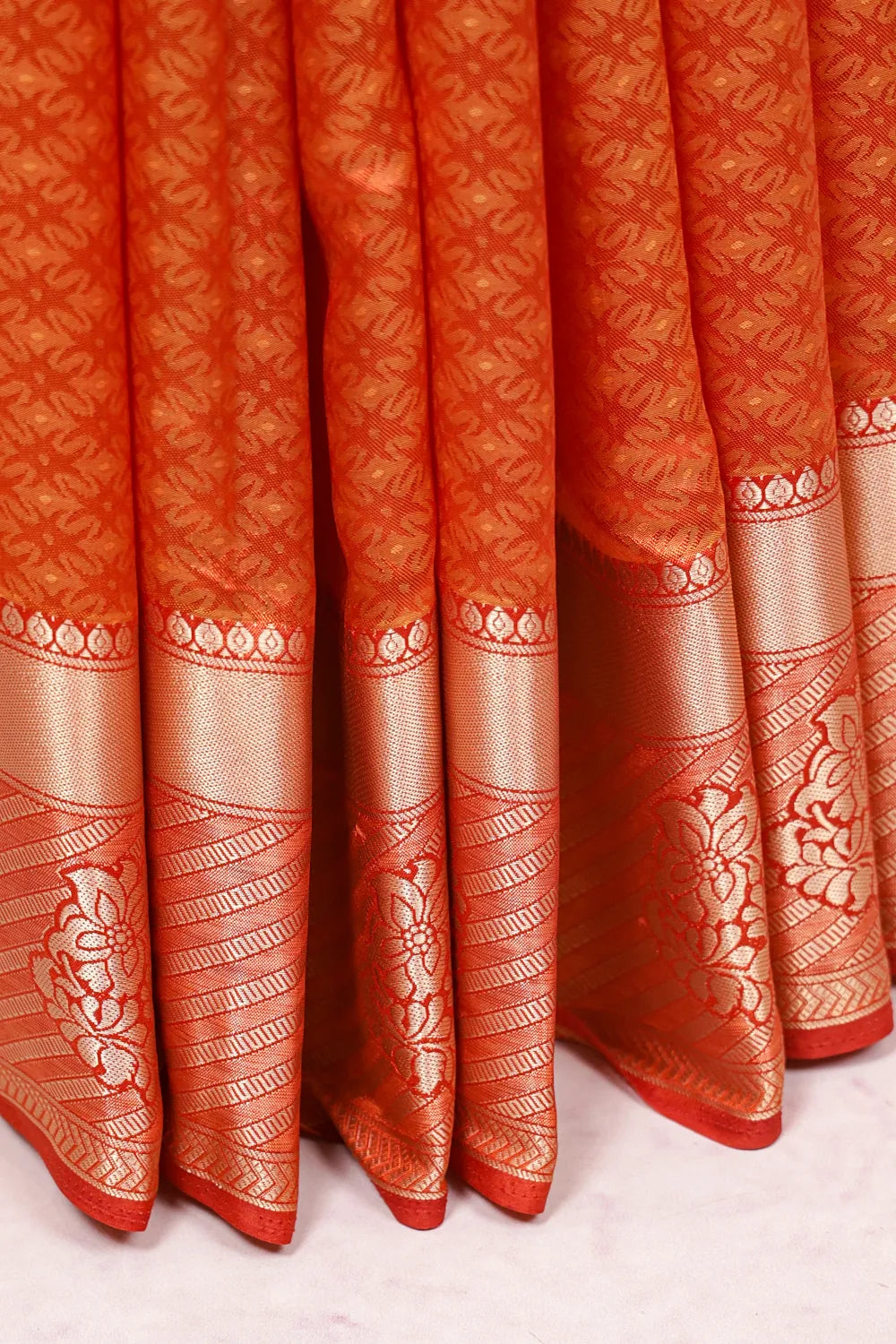 Orange Semi Tussar Saree